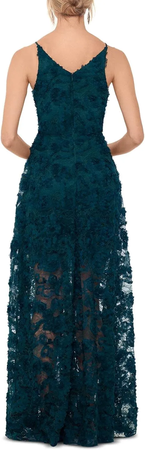 Xscape Womens Floral Lace Gown Dress