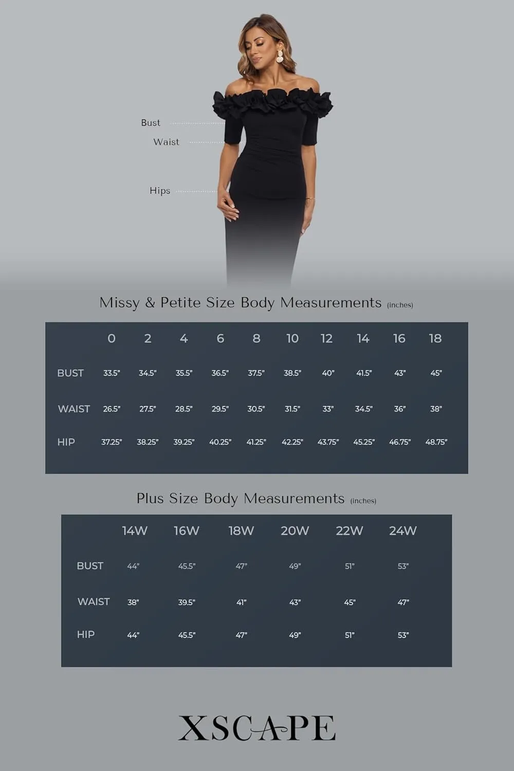 Xscape Women's Plus One Shoulder Ruffle Bodice Floor Length Side Slit Evening Dress