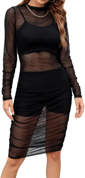 Xuan2Xuan3 Women's Dresses Fall Long Sleeve Snake Printed Zipper Neck Knit Bodycon Evening Party Long Dress