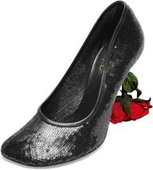 XYD Women's Romantic Rose Heel (100mm) Square Round Toe Slip On Pumps Bridal Formal Event Evening Dress Shoes