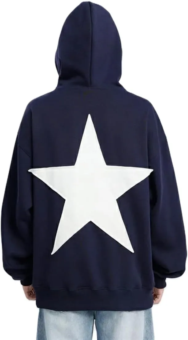 Y2k Hoodie Women Men Graphic Star Hoodies Vintage Aesthetic Pullover Sweatshirt Harajuku Jacket Streetwear