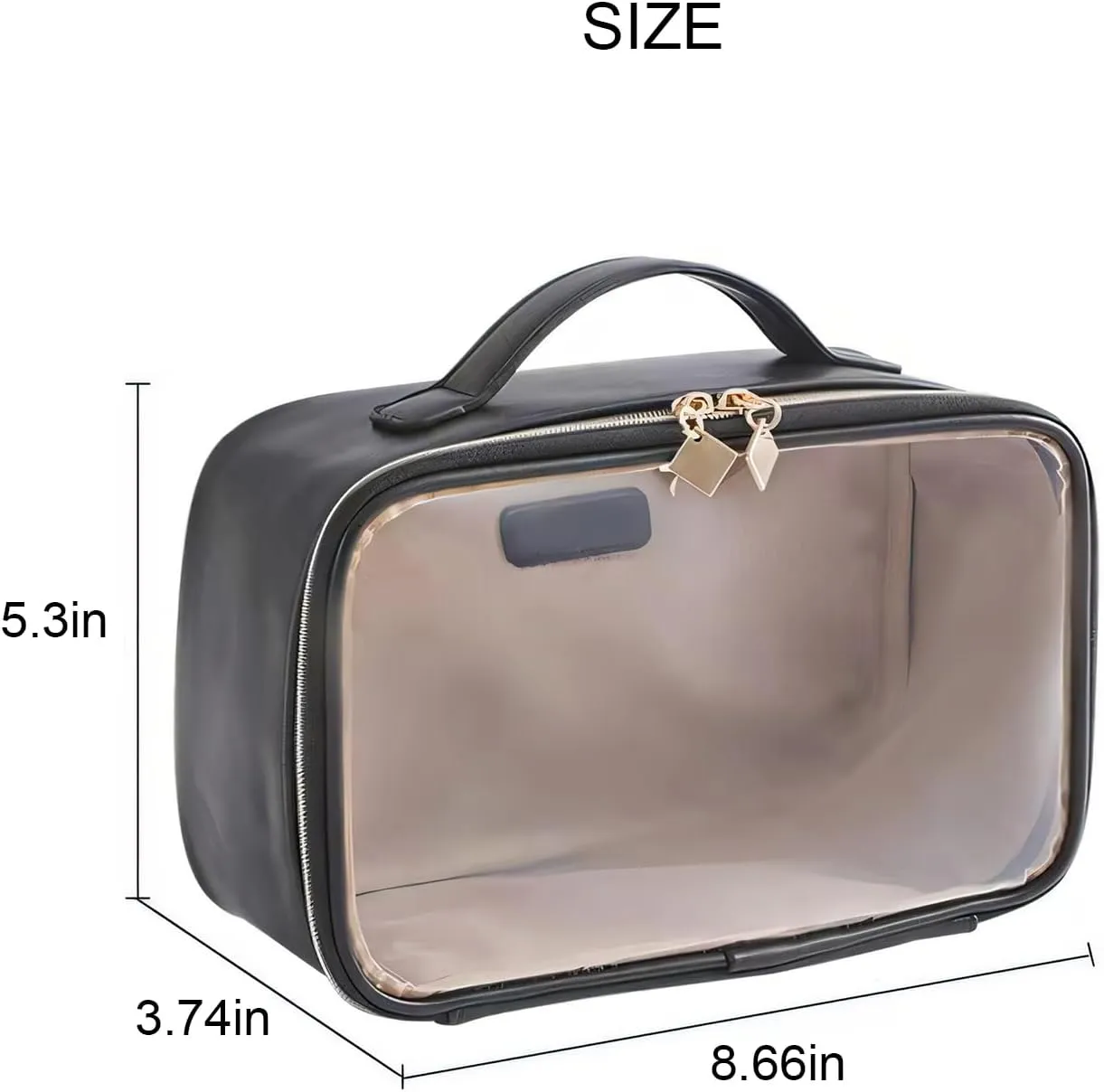 YDR Clear Cosmetics Bag,Small Makeup Bag Cute Travel Makeup Bag Tote Bag Travel Essentials Organizers Toiletry Bag for Women