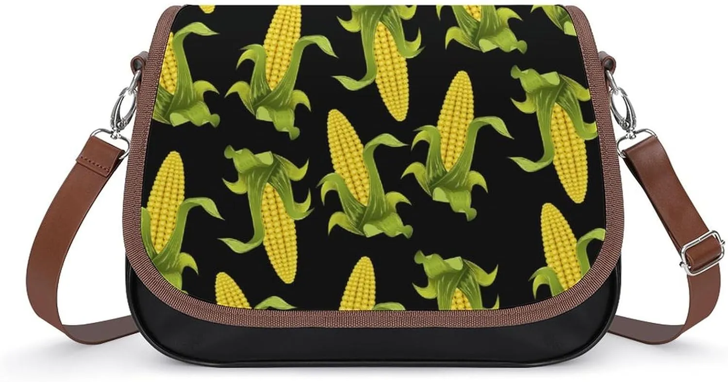 Yellow Corns Vegan Women's Small Sling Crossbody Bag Trendy Messenger Bags with Adjustable Strap for Travel