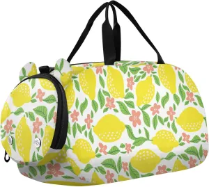 Yellow Lemon Leaves Flowers Duffel Bags for Boys Small Gym Bags for Teens Dance Bag for Girls