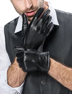 YISEVEN Men's Lambskin Leather Gloves