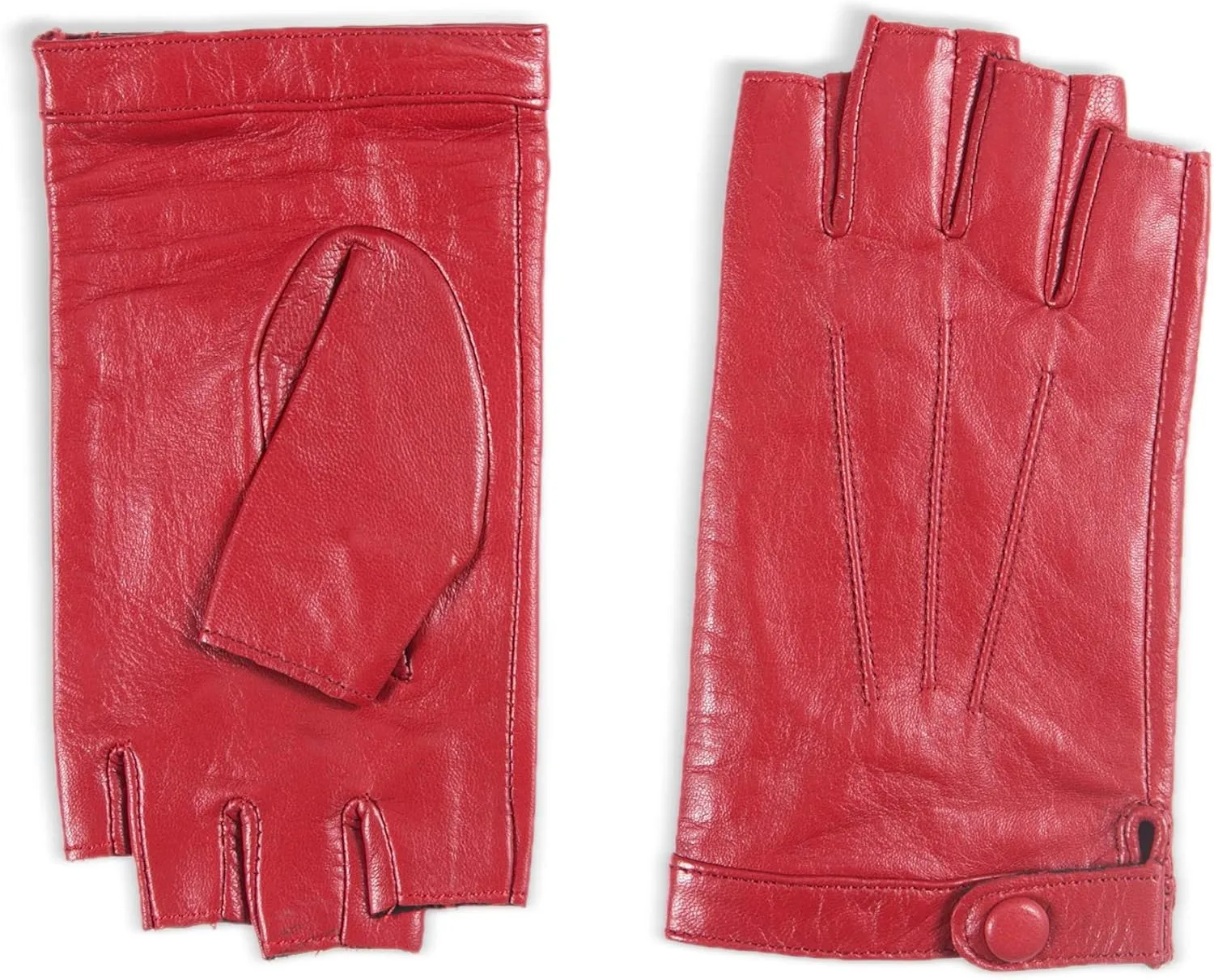 YISEVEN Women's Classic Sheepskin Leather Fingerless Gloves