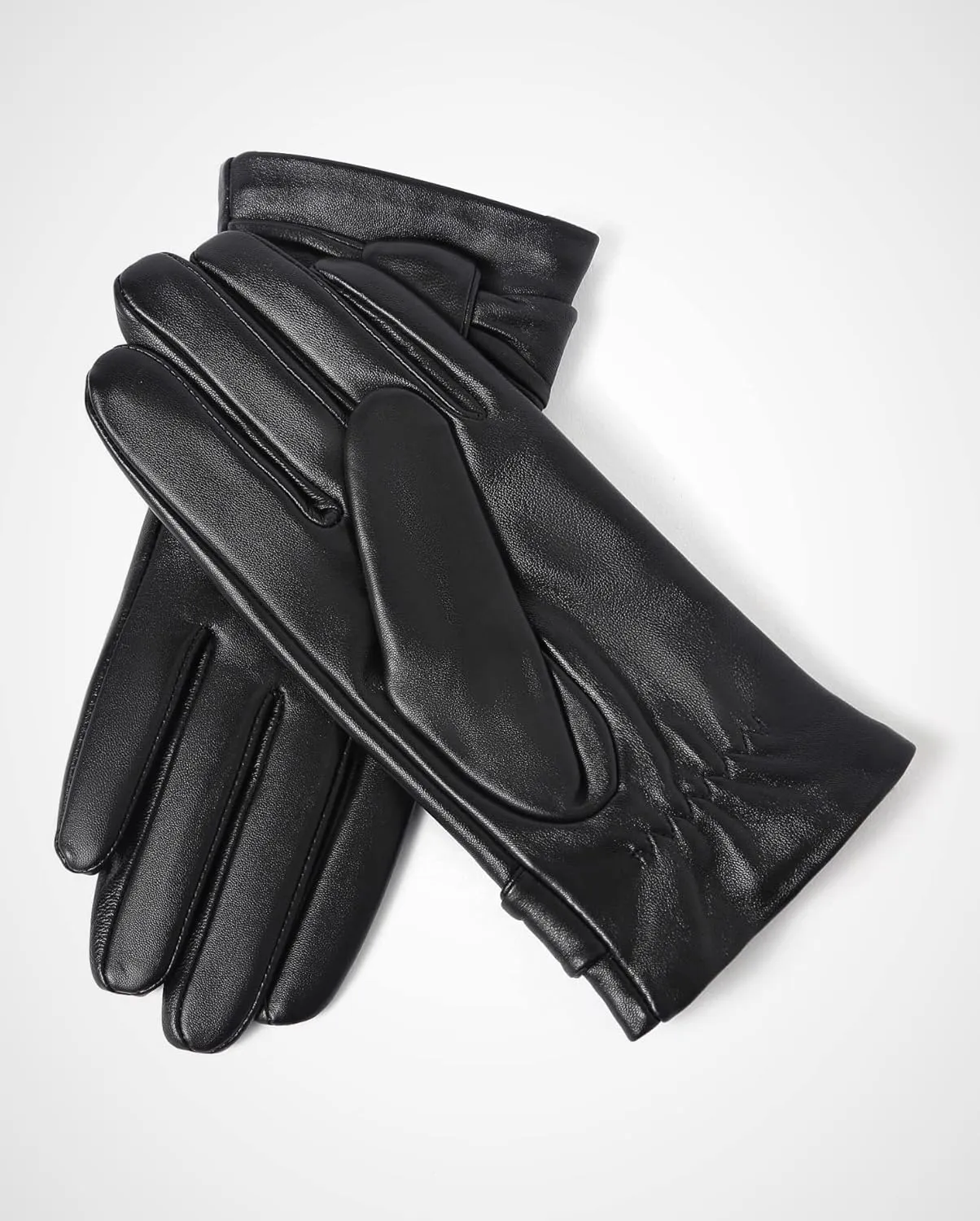 YISEVEN Women's Touchscreen Lambskin Dress Leather Gloves with Knot
