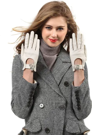YISEVEN Women's Winter Driving Touchscreen Sheepskin Leather Gloves