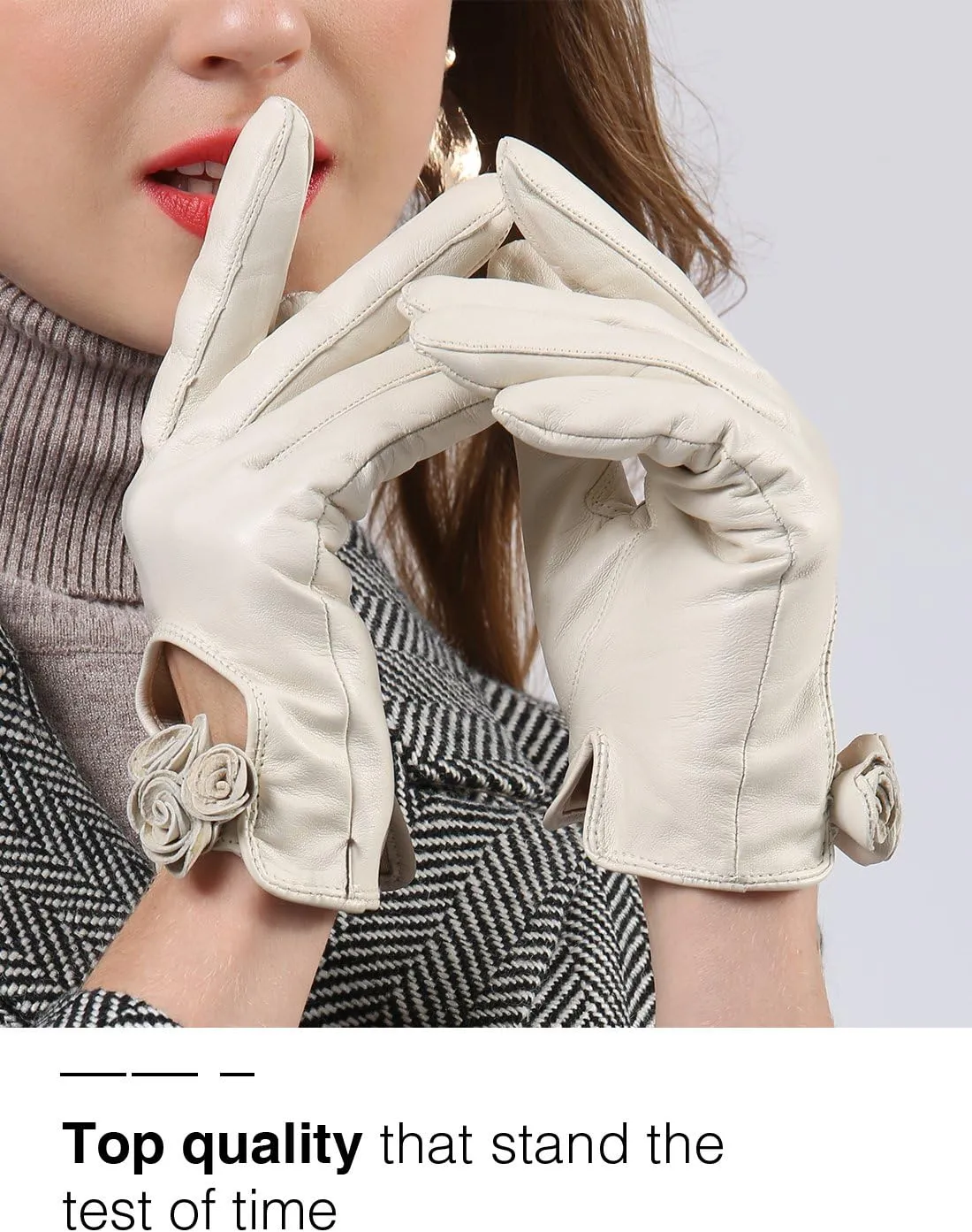 YISEVEN Women's Winter Driving Touchscreen Sheepskin Leather Gloves