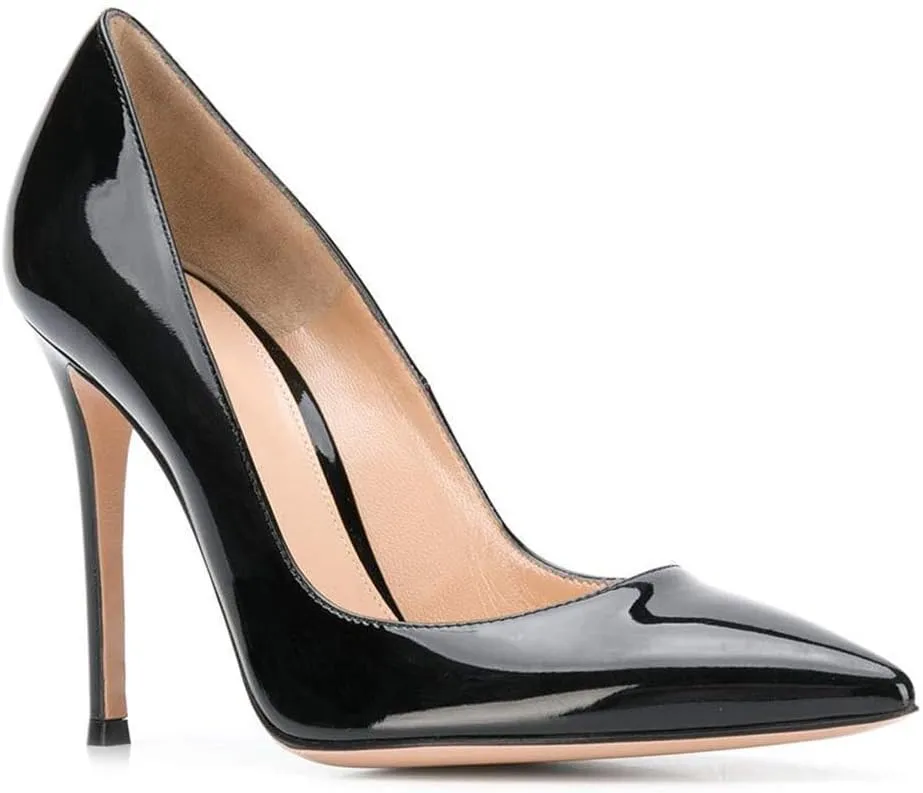 YODEKS Women's Pointed Toe High Heel Pumps 10cm Classic Stiletto Heel Suede Party Dress Shoes