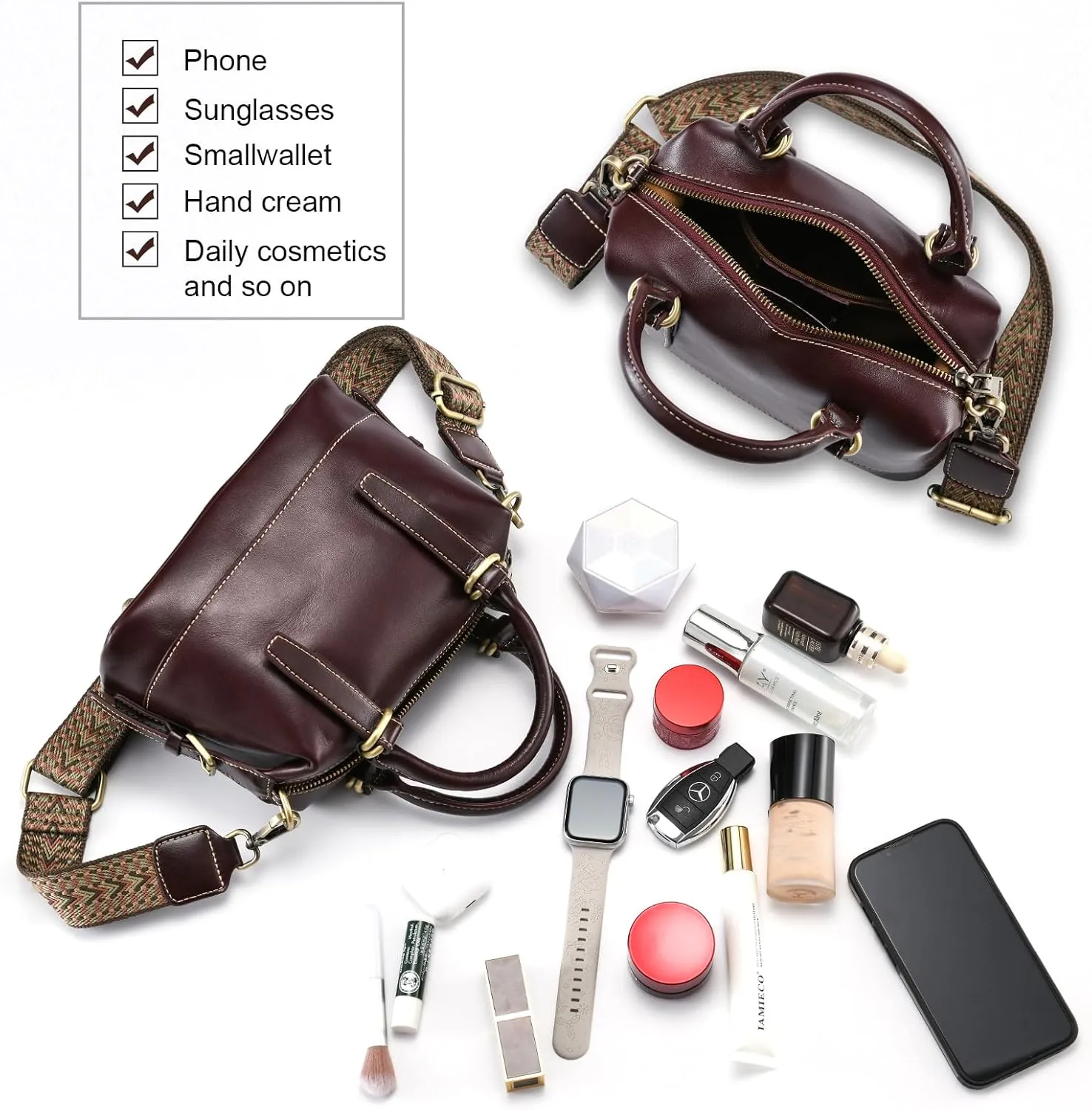 Yonami Women's Genuine Leather Crossbody Bag - Compact & Lightweight Designer Handbags