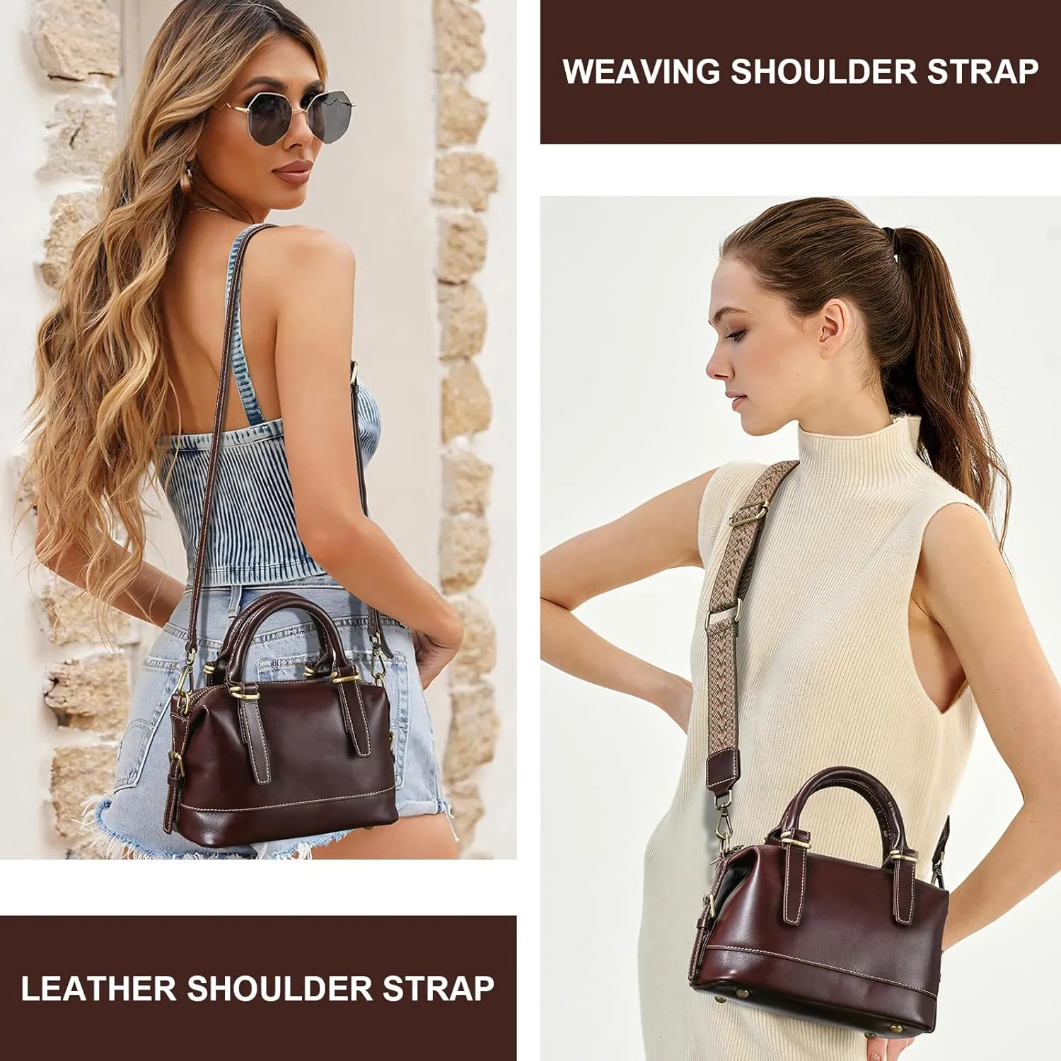 Yonami Women's Genuine Leather Crossbody Bag - Compact & Lightweight Designer Handbags