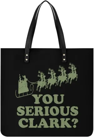 You Serious Clark Leather Tote Bags Casual Shoulder Handbag Purses Portable Shopping Bag for Men Women