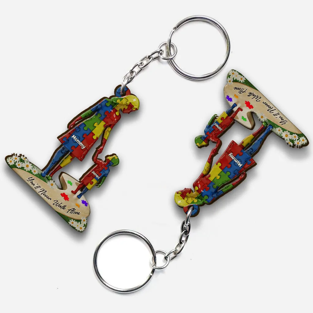 You'll Never Walk Alone - Personalized Autism Awareness Keychain