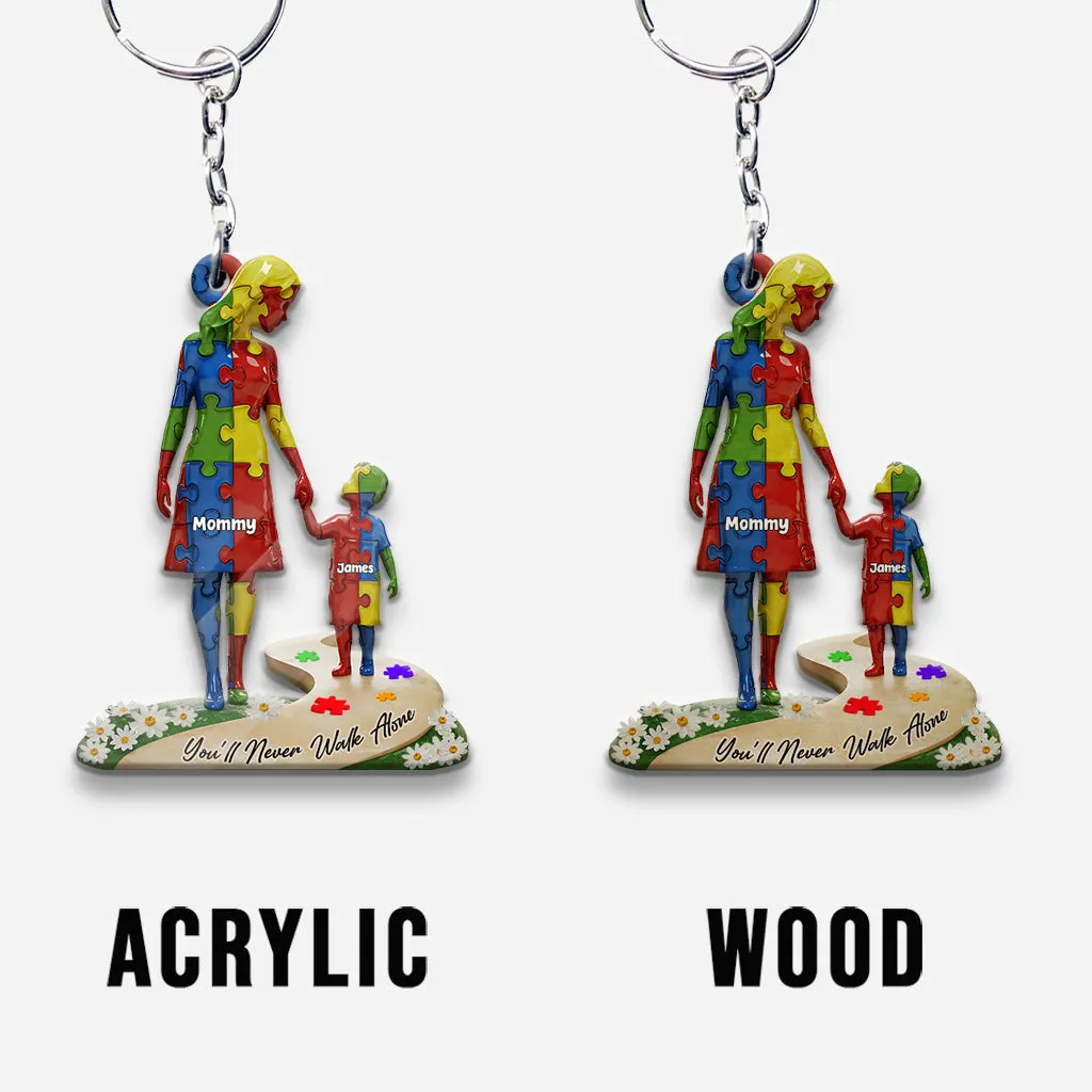 You'll Never Walk Alone - Personalized Autism Awareness Keychain