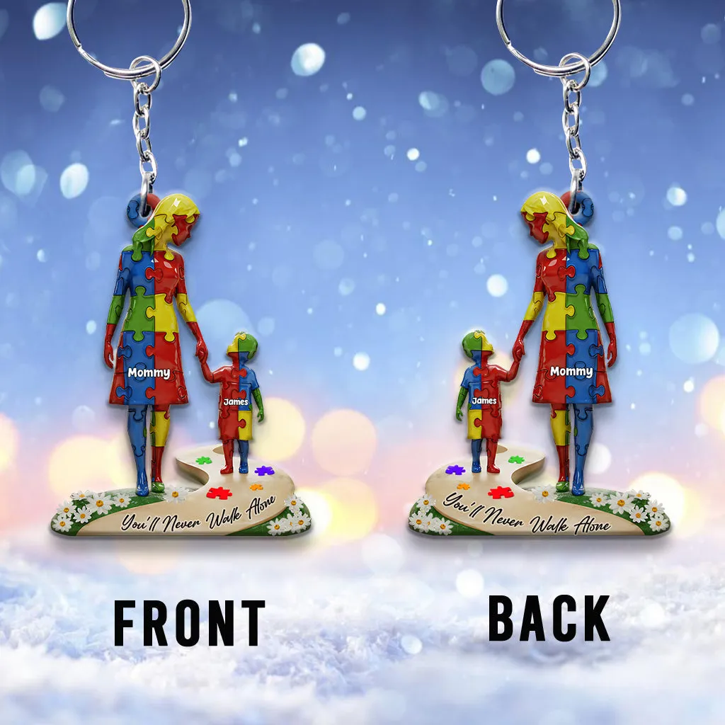 You'll Never Walk Alone - Personalized Autism Awareness Keychain