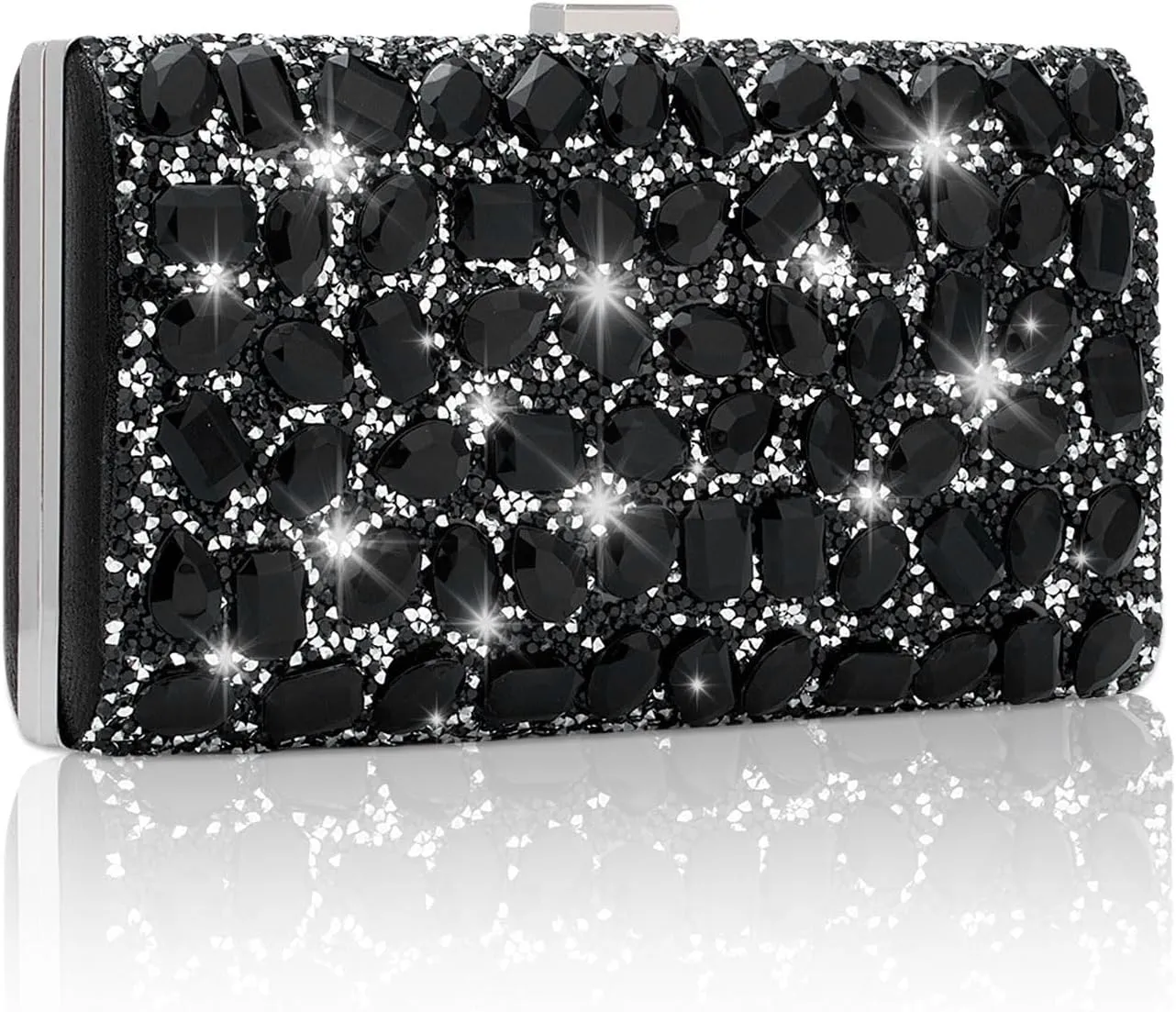 YYW Women Rhinestone Clutch Purse Evening Bag Sparkly Crystal Beaded Handbag for Party