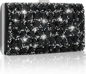 YYW Women Rhinestone Clutch Purse Evening Bag Sparkly Crystal Beaded Handbag for Party