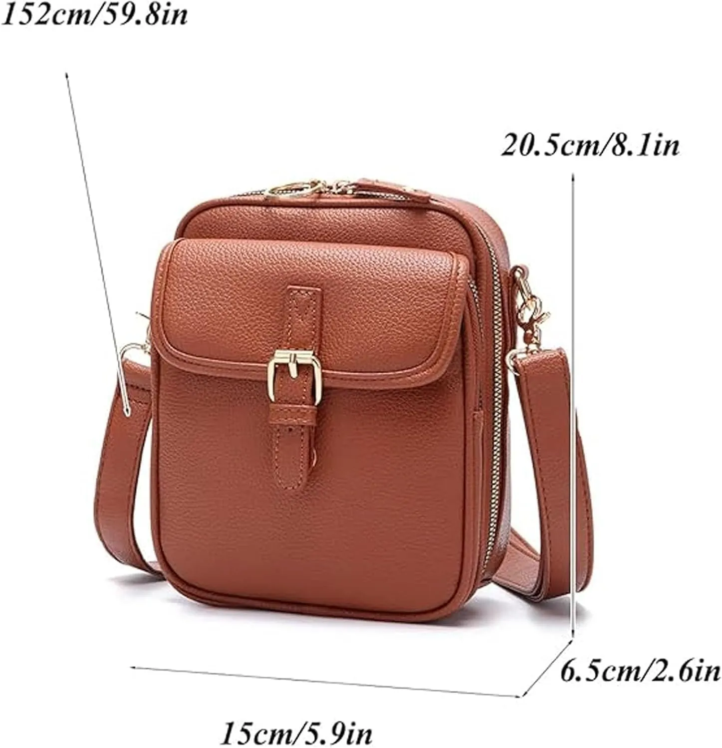 Zealburst Crossbody Leather Bag for Women, Adjustable Shoulder Strap, Multi-Slot Multifunctional Large Capacity Bags
