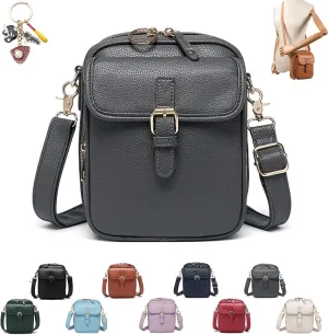 Zealburst Crossbody Leather Bag for Women, Adjustable Shoulder Strap, Multi-Slot Multifunctional Large Capacity Bags