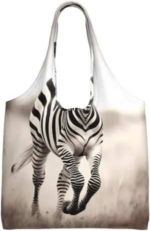 Zebra Running Printed Shoulder Bag - Suitable for sturdy canvas bags, shopping bags