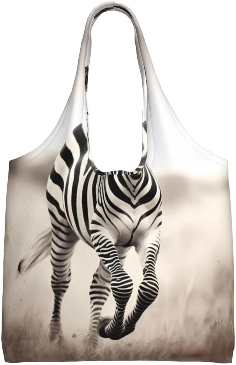 Zebra Running Printed Shoulder Bag - Suitable for sturdy canvas bags, shopping bags