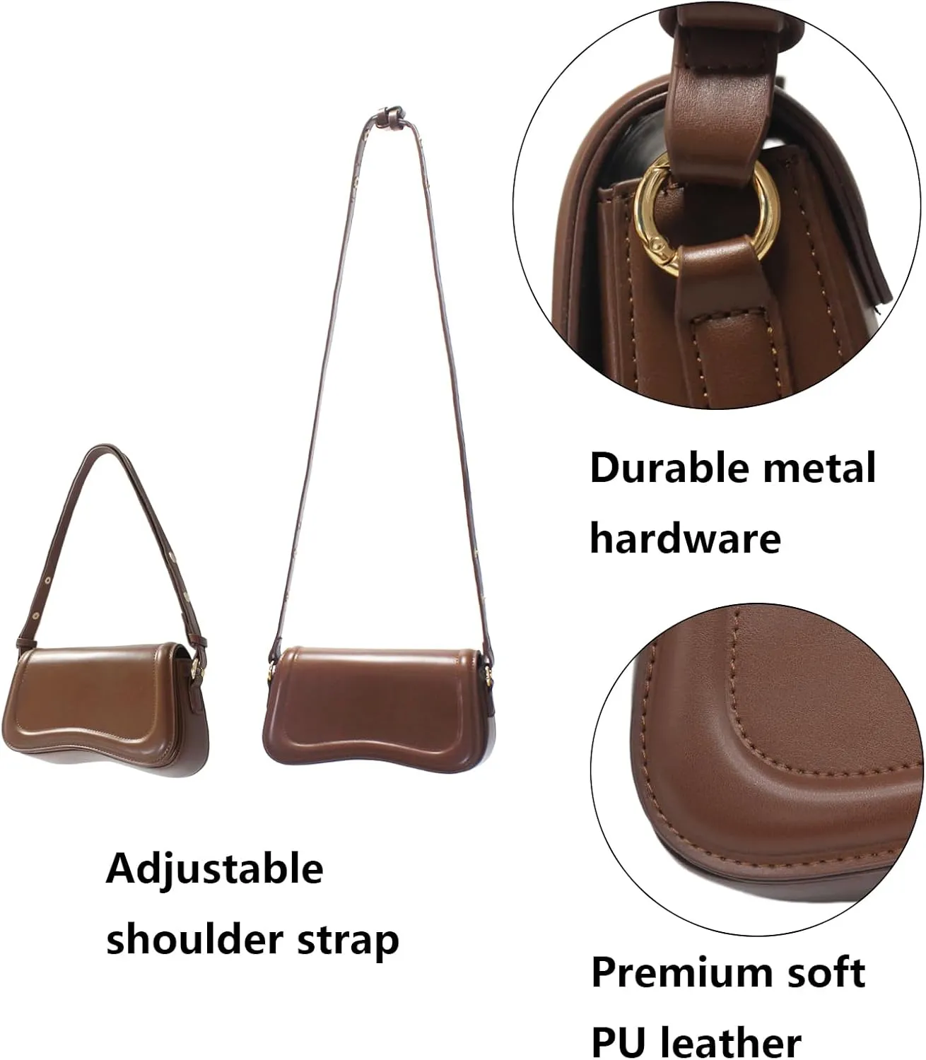 Zengmei Shoulder bag, Designer Bag, Saddle Purse for Women Female Girl