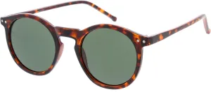 zeroUV - Vintage Retro Horn Rimmed Round Circle Sunglasses with P3 Keyhole Bridge