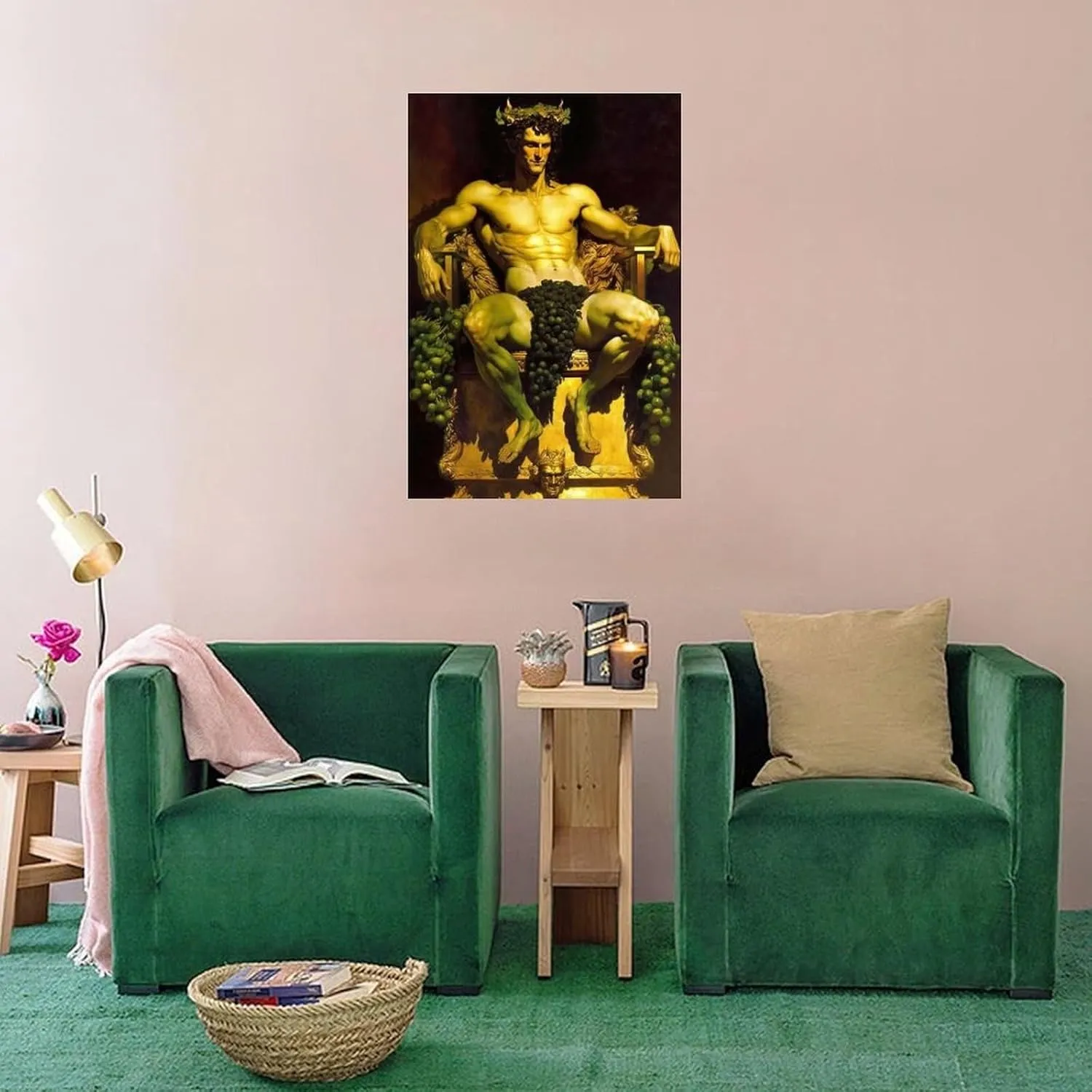 ZJLGQWCV Dionysus Greek Mythology Bacchus Art Painting Poster Room Poster 3(3) Wall Poster Art Canvas Printing Gift Office Bedroom Aesthetic Poster Unframed Style 24x36inch(60x90cm), red