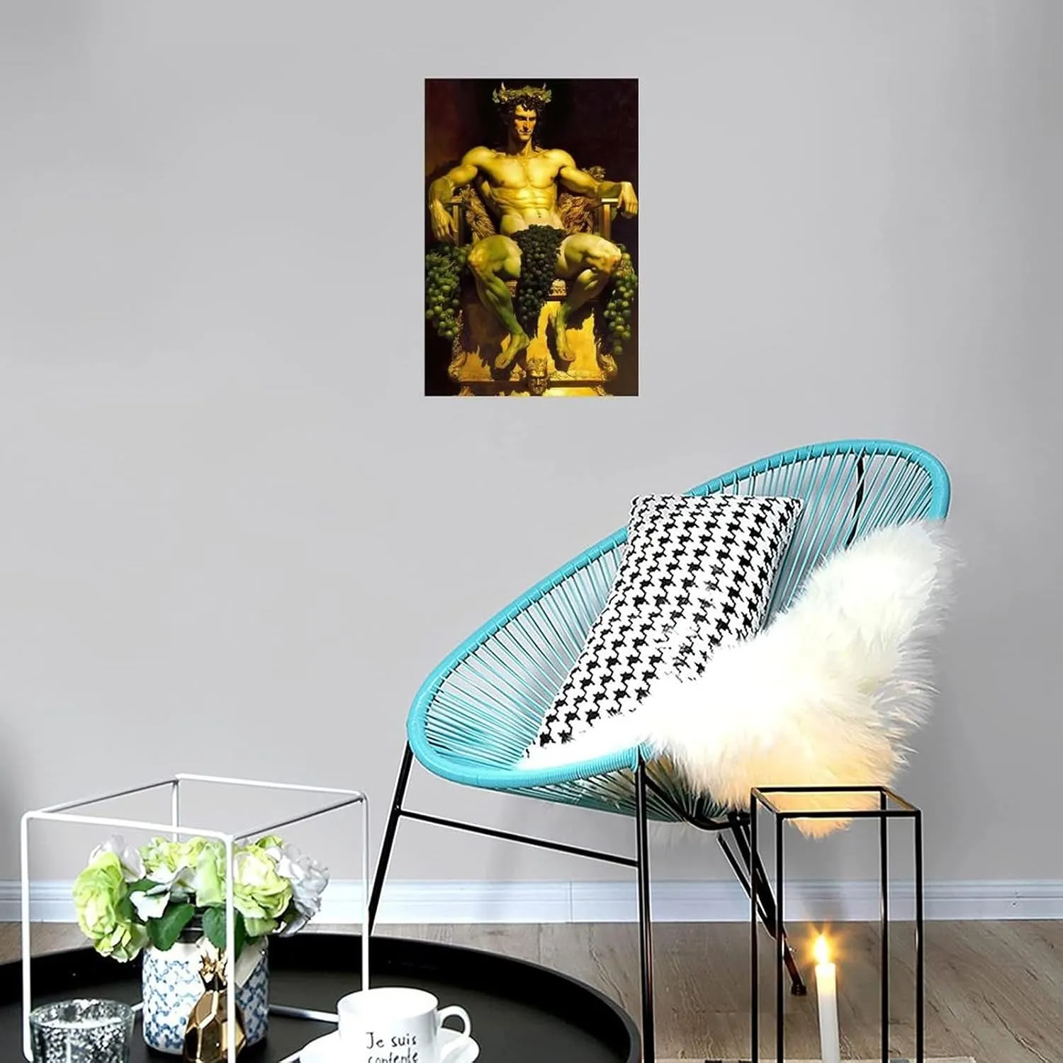 ZJLGQWCV Dionysus Greek Mythology Bacchus Art Painting Poster Room Poster 3(3) Wall Poster Art Canvas Printing Gift Office Bedroom Aesthetic Poster Unframed Style 24x36inch(60x90cm), red