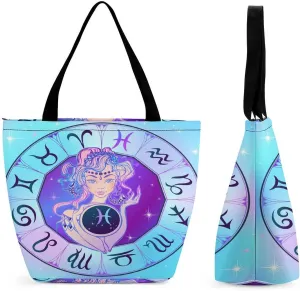 Zodiac Sign Virgo Hobo Handbags With Zipper Women's Tote Handbags